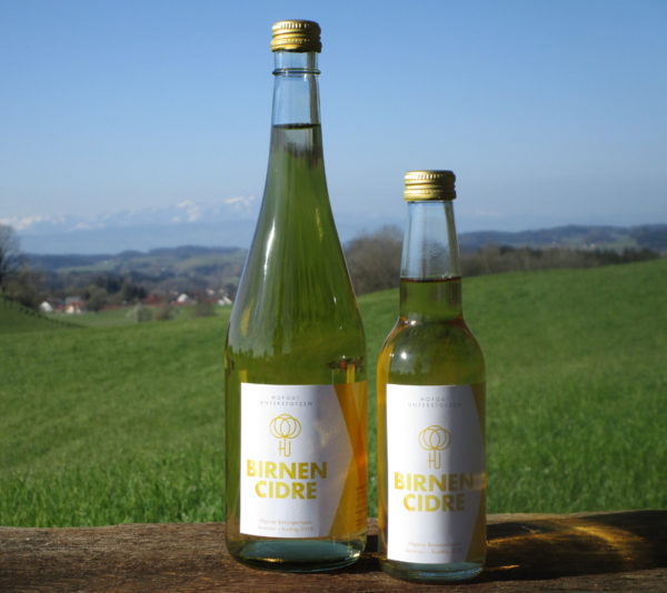 Birnen-Cidre in zwei Flaschengrößen